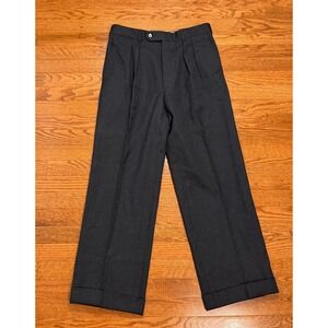 Vintage Paul Stuart Dress Pants Fits Mens 30x28 Gray Wool Pleated Cuffed USA